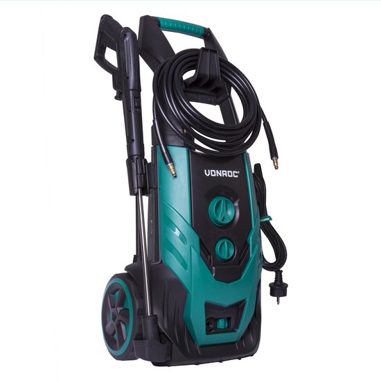 VONROC Hochdruckreiniger - 2200W - 170 bar - 450 l/h - Inkl. 8m Schlauch - Schwarz/Grün