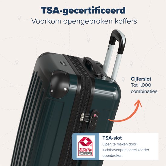 TRVLMORE Handgepäck Koffer - 45L - TSA Zahlenschloss - Leichtgewicht - erweiterbar - Trolley - 54x36x22cm - Dunkelgrün