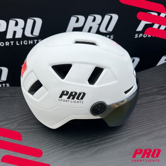 Speed Pedelec Helm mit Visier & Ohrenschützer Fahrradhelm Erwachsene - Weiß - Medium - NTA8776