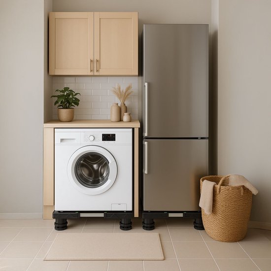 Waschmaschinensockel - Waschmaschinensockel - Schrank - Geeignet für Trockner, Kühlschrank, Geschirrspüler und Gefrierschrank - Für Bosch, Samsung, Miele, AEG, LG, Haier - Verstellbar
