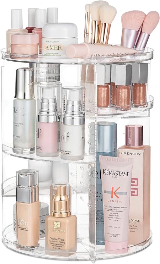 Drehbarer Make-up Organizer - Transparent - Drehbar - Für - Schminkpinsel - Schminkschwamm - Schminktisch - Box Mädchen - Geschenkset - Kinderset - für Mädchen