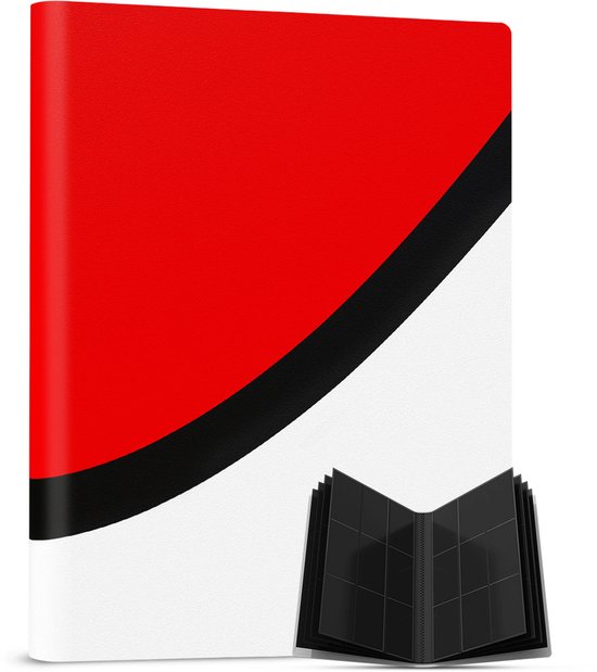 NAPI Sammelmappe 360 Karten - Profi-Mappe für Karten - Sammelkartenmappe - 9 Taschen - Premium-Kartenmappe - 20 Seiten - A4-Format - Rot