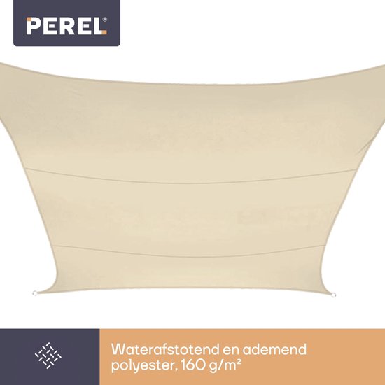Perel-Sonnenschutzvlies, wasserabweisend, 2 x 3 m, 160 g/m², Polyester, rechteckig, cremefarben