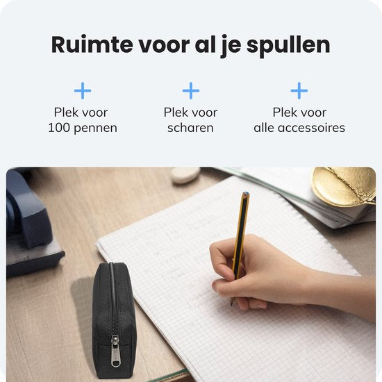 Diydash Federmäppchen - Federtasche - Federmäppchen - Schulmäppchen - Großes Federmäppchen - Schulbedarf - Trousse Scolaire - Für Mädchen, Jungen und Erwachsene - Schwarz