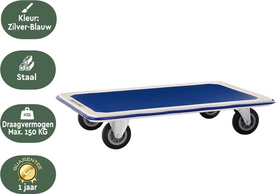 BRASQ Transportwagen - Kapazität 150 KG - Plattformwagen - Möbelroller - Dolly - Transportwagen - Lagerwagen - Plattformwagen
