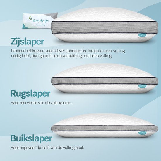 CozySense® Memory Foam Pillow - Ergonomisches Memory Foam Pillow - Gegen Nackenschmerzen - Verstellbares Schlafkissen - Seitenschläfer, Rücken- und Bauchschläfer