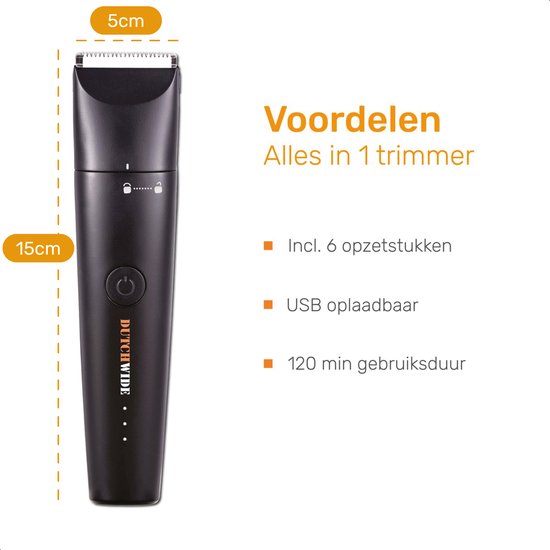 Dutchwide Hundekatzenschere - Für dickes Fell - Flüsterleise Schermaschine - Kabellos - Tierpflege-Set
