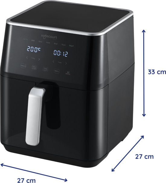 Safecourt Kitchen Airfryer XXL - Heißluftfritteuse - 1800W - 7L Kapazität - 40ÂºC bis 200ÂºC - Schwarz