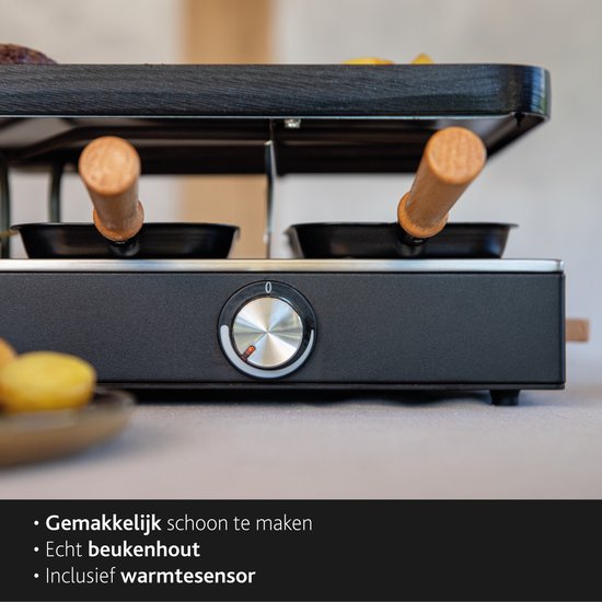BOSKA Raclette Gourmet Party - Für 8 Personen Buchenholz Stahl - Gourmet-Set