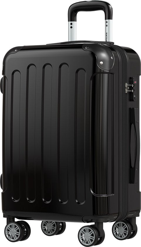 TRVLMORE Handgepäck Koffer - 45L - TSA Zahlenschloss - Leichtgewicht - erweiterbar - Trolley - 54x36x22cm - Schwarz