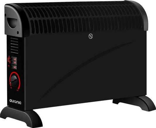 Auronic Elektrokonvektor - 750/1250/2000 Watt - mit Gebläse - Heizung - Heizlüfter - Schwarz