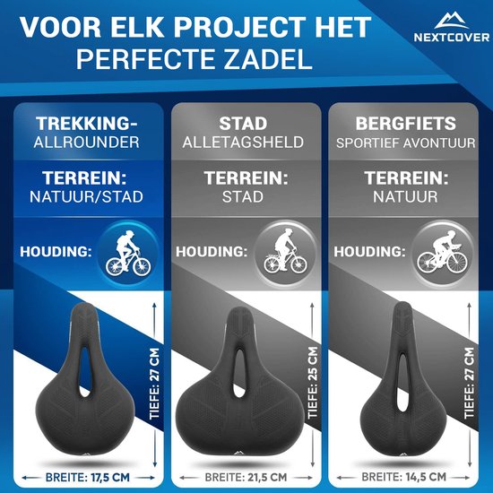 NEXTCOVER® Fahrradsattel Trekking mit Memory Foam 3.0 - Das Original - Ergonomischer Fahrradsattel Damen oder Fahrradsattel Herren mit Memory Foam 3.0 für maximalen Fahrkomfort - Fahrradsattel angenehm weich