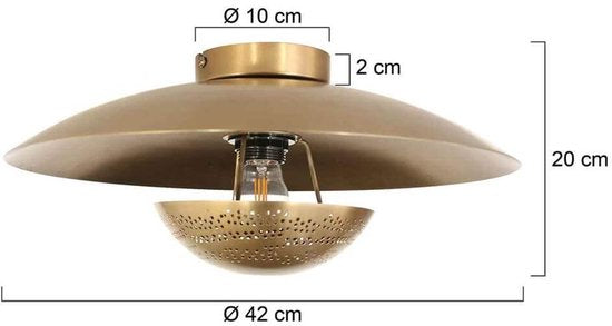 Anne Lighting Deckenleuchte Brassi - 20cm x Ø42 cm - Fassung E27 - Metall - Bronze