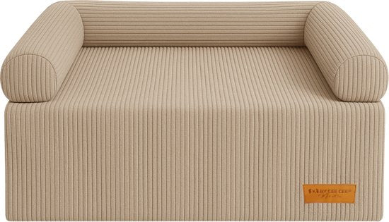 By Cee Cee Original Hundedeckenbank - Hundedeckenbank - Hundekorb - Premium - komplett mit Reißverschluss - Rippengewebe - Mocha Taupe - 120x90 - Größe L