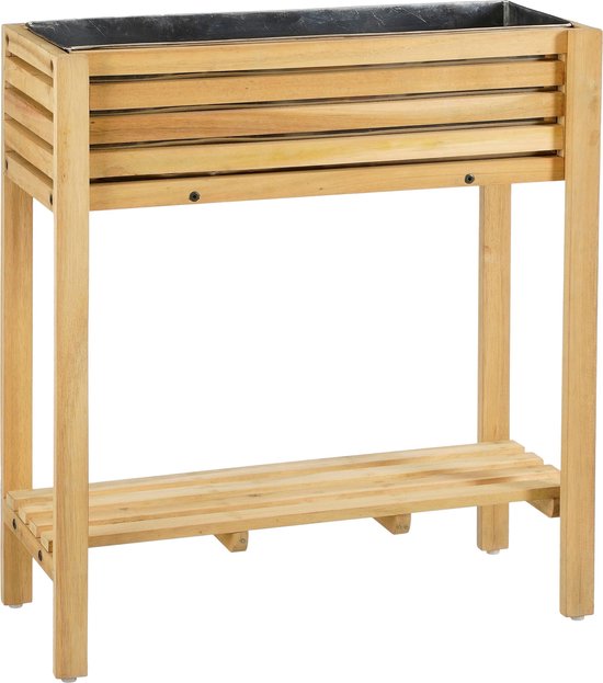 Mica Decorations Glenwood Pflanzgefäß für draußen Rechteckig - L70 x B30 x H75 cm - Akazienholz - Braun