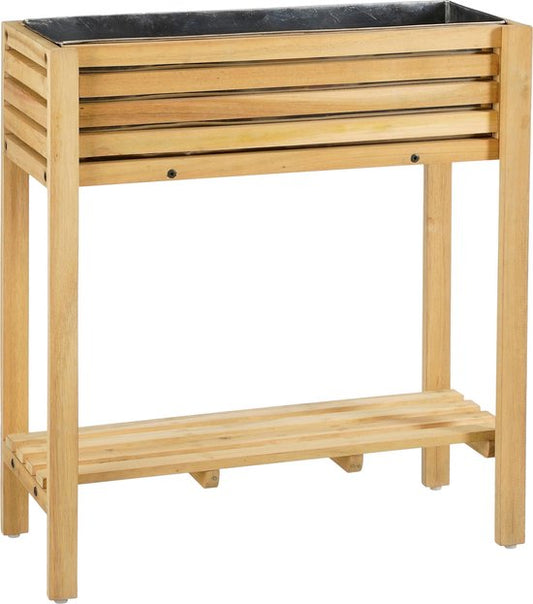 Mica Decorations Glenwood Pflanzgefäß für draußen Rechteckig - L70 x B30 x H75 cm - Akazienholz - Braun