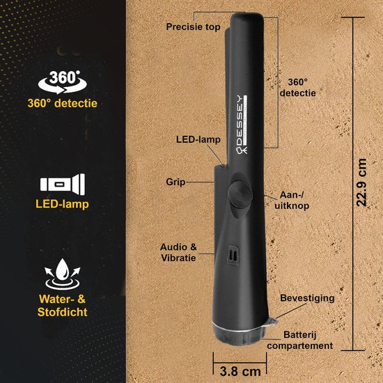 ODESSEY Pinpointer - Metalldetektor - Wasser- und staubabweisend - Target Edition