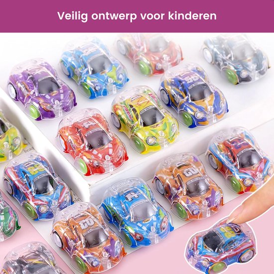Partizzle 50x Spielzeugautos - Pull Back Cars - Selbstfahrendes Auto - Spielzeugauto Geschenke zum Verschenken - Grabbelton Leckere Geschenke für Kinder & Kleinkinder - Jungen - 5cm