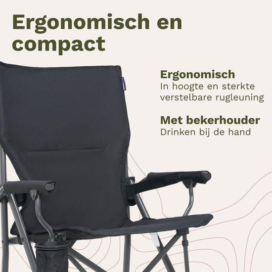 TRVLMORE Campingstühle - faltbar - 120KG Tragkraft - Inkl. Tragetasche - Klappstuhl - Angelstuhl - Campingstuhl - Klappstuhl - Grau