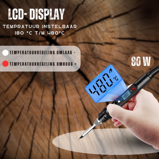 Vertrex 2-in-1 Lötkolben und Holzbrenner Set - 40-teilig - Pyrographie - Lötkolben - Lötstation - Lötset