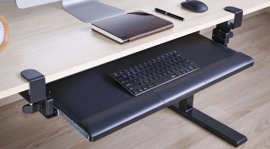 Tastaturablage unter dem Schreibtisch - Tastaturhalter - Tastaturablage - Tastatur unter dem Schreibtisch - Tastaturablage - ergonomisches Sitzen - höhenverstellbar und ausziehbar