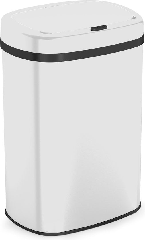 Bayt Mülleimer - Mülleimer 60 Liter - Mülleimer - Abfalleimer - Metall - Weiß