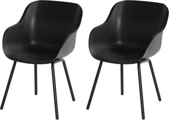 Hartman Sophie elegance Gartenstuhl - Schwarz - 2er-Set - schwarzes Rondo-Fußkreuz