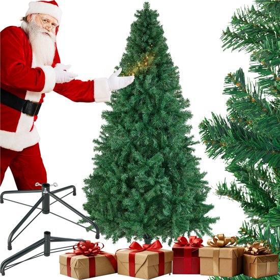 tectake Künstlicher Weihnachtsbaum - Geschlossener künstlicher Weihnachtsbaum mit biegsamen Tannenzweigen und Stahlständer - 230 cm, 1346 Nadeln - Grün, ideal für Weihnachtsdekorationen
