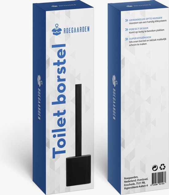 Roegaarden WC-Bürste mit Halter - Toilettenbürste - Silikon - Freistehend und hängend - Schwarz Ganz