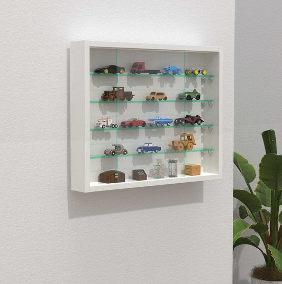 Vitrine stehend Hängevitrine - Glasböden 50 cm breit x 4,5 tief - Schiebetüren