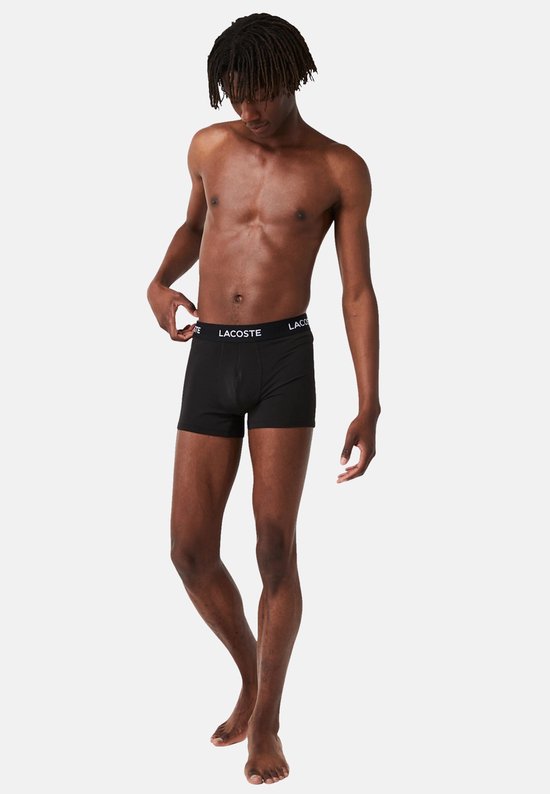 Lacoste Boxershorts Herren Mikrofaser Schwarz 3er-Pack - Größe M
