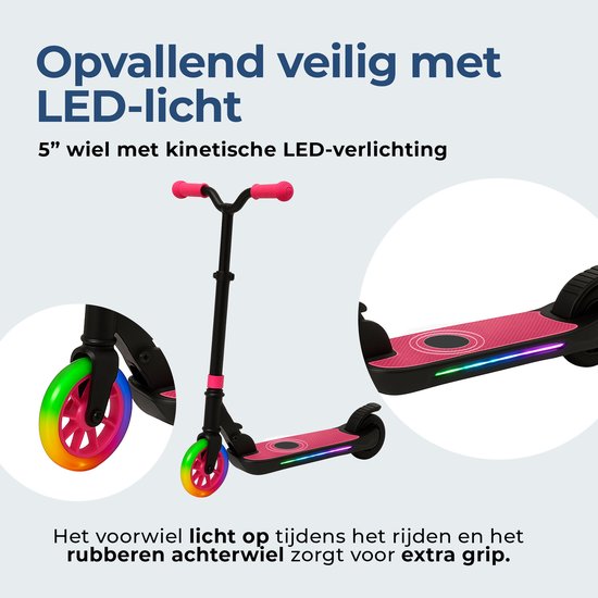 Denver Elektro-Scooter für Kinder - 10km/h - Kinder-Scooter - LED-Lichter - 6km Reichweite - SCK5500RO