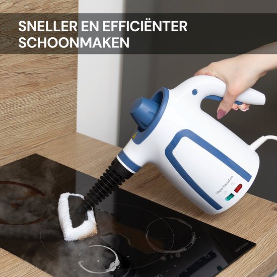 Vitapur Handdampfreiniger - Dampfreiniger - Fleckenreiniger - Dampfreiniger für Polstermöbel - Reinigungsgerät - 900W - Weiß