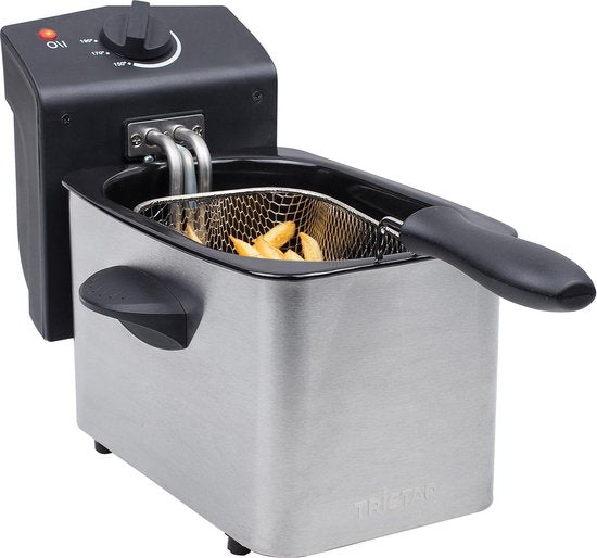 Tristar Fritteuse FR-6919 - Fritteuse klein - Fritteuse 2 Liter - 800W - Camping Fritteuse - Edelstahl