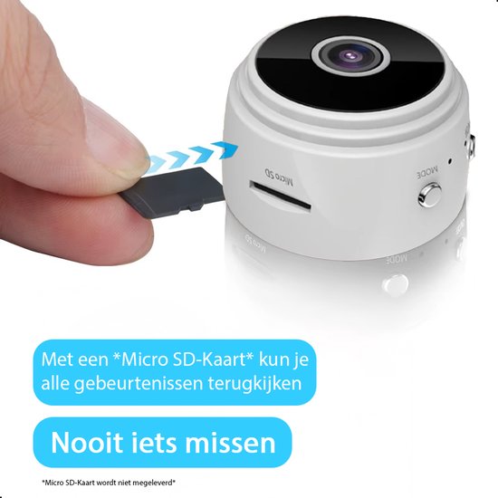 Tech Essentials Mini Hidden Spy Camera - 1080P - Mit WiFi APP - Micro Secret Security Camera - Indoor - Spy - Eavesdropping - Weiß