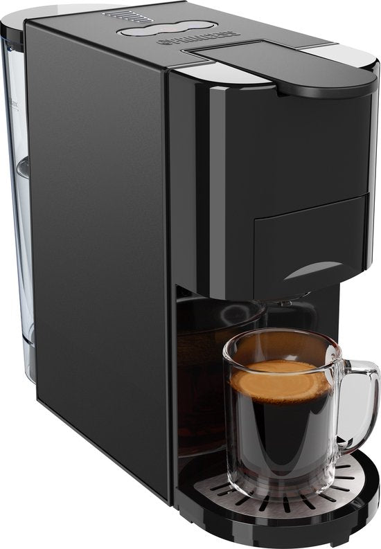 Princess 249454 Multi-Kapsel-Kaffeemaschine - 4 in 1 - Geeignet für Nespresso - Dolce Gusto Kapseln - Schwarz / Silber