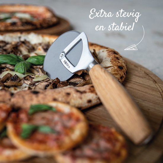 Boska Pizzaschneider Oslo+ - Antihaft BSF™ - Stabil - Eiche & Edelstahl