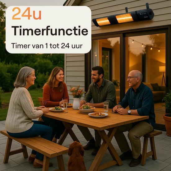 Flowsense Heater - Terrassenheizungen 3000W - Elektrische Pendelheizung - Infrarotheizung - Für 35m2 Flächen - Innen & Außen - Inkl.