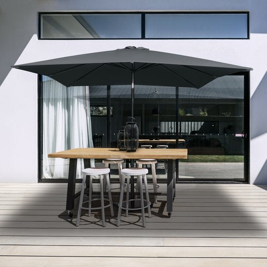 VONROC Premium Stick Sonnenschirm Rosolina - 280x280cm - Inkl. Schutzhülle - Quadratisch - Neigbar - UV-beständiges Tuch - Grau