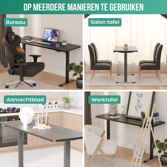 Avalo Desktop Loose 140x60cm - Schwarz - Tischplatte - Elektrische Tischplatte