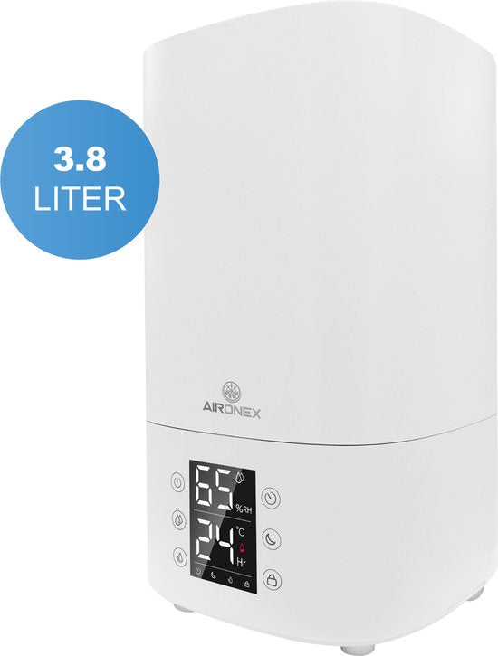 Aironex Luftbefeuchter 3.8 Liter - Topfill - Aroma - Luftbefeuchter - Luftbefeuchter - Geeignet für Wohnzimmer, Büro, Babyzimmer, Schlafzimmer