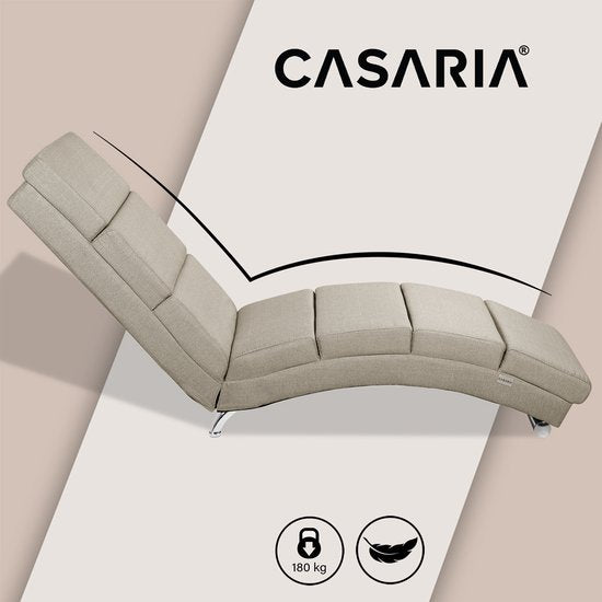 Casaria Recliner London - Loungesessel Verchromt - Sand