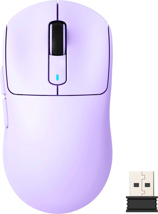 ATTACK SHARK Kabellose Gaming-Maus - Kabelgebunden/2.4G/BT5.4 - Leichtgewicht 49G - PAW3395 - 26000DPI - Lavendel