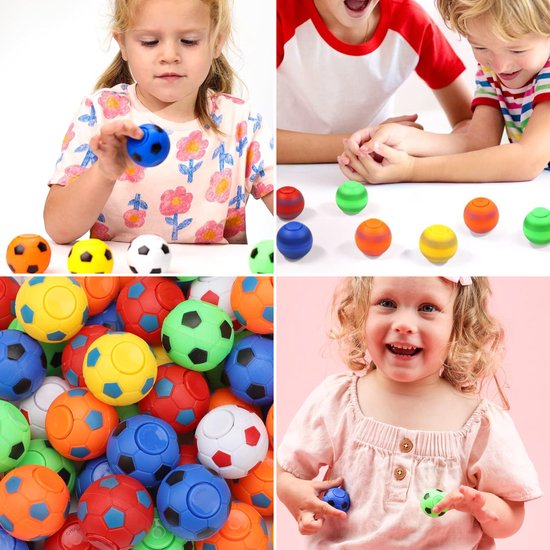 Partizzle 32x Mini Football Fidget Spinners Paket - Geschenke zum Verschenken - Grabbelton Toys Treat Gifts - Für Kinder & Kleinkinder