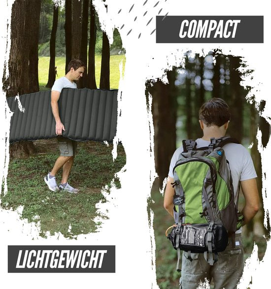 Ever Trex Schlafmatte Comfort - 193x70x10cm - Eingebaute Pumpe - 1 Person - Campingmatratze - Selbstaufblasend - Schwarz