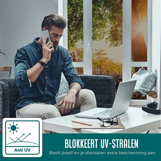 Homewell Insulating HR+ Fensterfolie 70x300cm - Statische Sonnenschutzfolie mit Spiegeleffekt - Silber (inkl. Rakel)