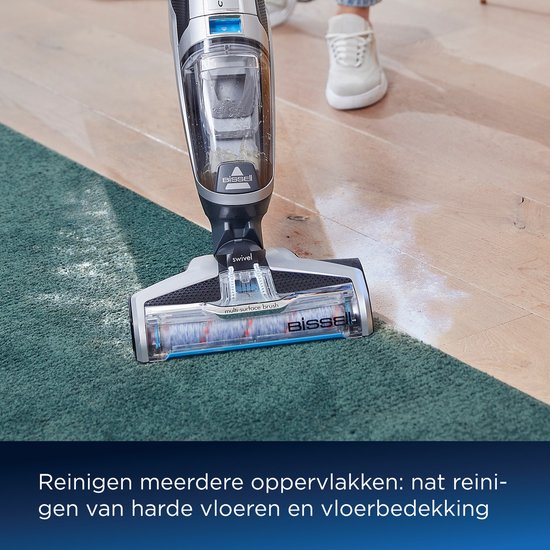 BISSELL Crosswave C3 Select Stabstaubsauger mit Wischfunktion - Schnurgebundener Bodenreiniger - 3 in 1 Saugen, Wischen & Trocknen - Mehrflächensauger - Reinigungsmaschine für Teppich, Fliesen & Holzböden - Leistungsstarker 560W Motor - 3551N