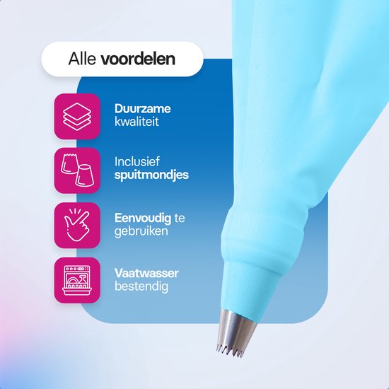 Spritzbeutel mit Tüllen | wiederverwendbar | 24 Tüllen | blau