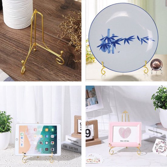 Air Sign Stand - Groß - Schilder und Bücher - Display - Ständer - Halter - Stütze - Gestell - Aufhänger - Ornamentale Schilder - Kochbuch - Gold - Metall