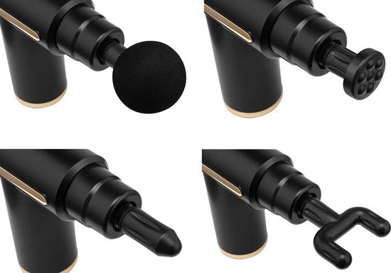 Wellhealth Mini Massagepistole – Muskelmassagegerät – 32 Stufen – Inkl. 4 Aufsätze – Kabellos